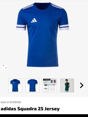 adidas Squadra 25 Jersey - Blue with White Accents